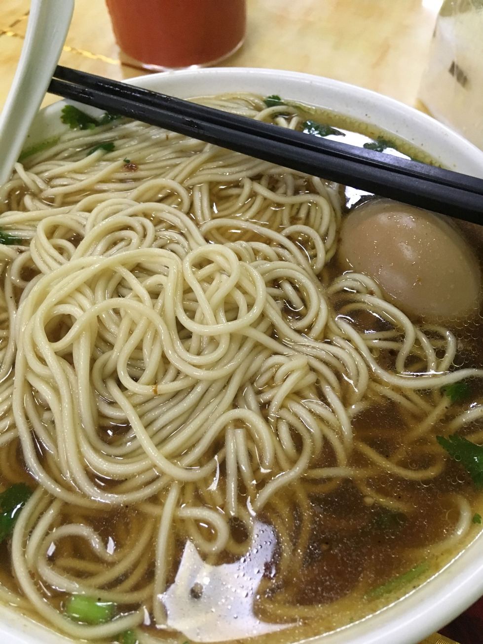 Noddle and egg soup